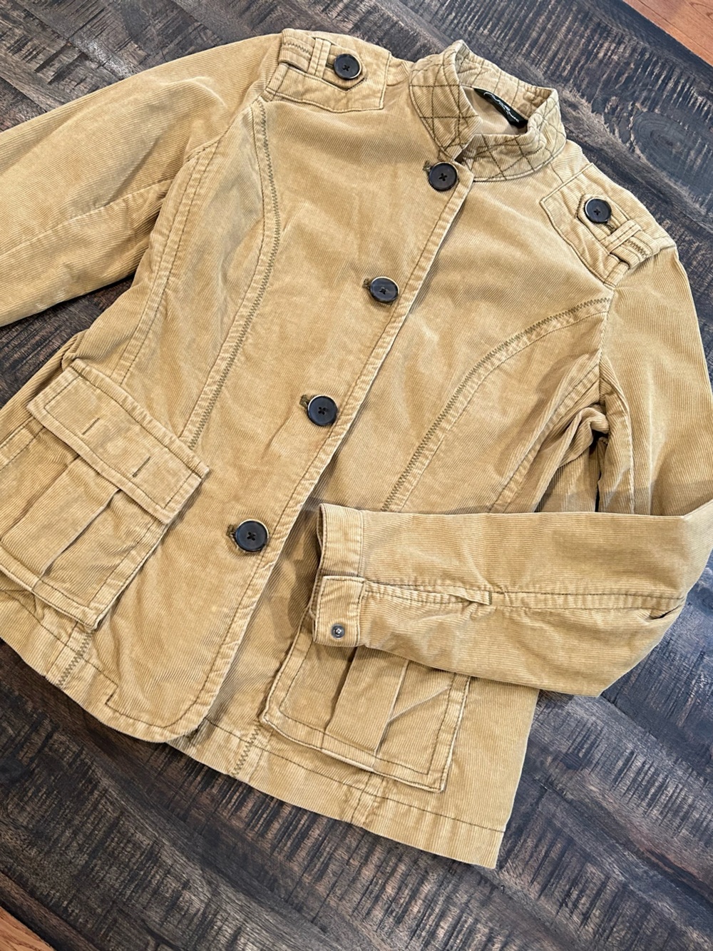 Vintage Eddie Bauer Ladies Jacket Blazer Corduroy Size Medium Mustard Yellow